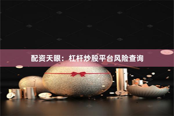 配资天眼：杠杆炒股平台风险查询
